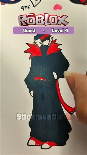 Drawing Guest in different levels #drawing #shorts #artandcraft #howtodraw #roblox