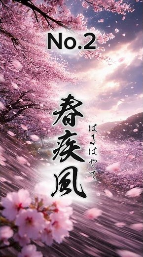 春疾風はるはやて#日本の魅力 #美しい日本語 #美しい日本 #日本の桜 #美しい壁紙#和 春に突然走り抜ける、鋭く激しい風。