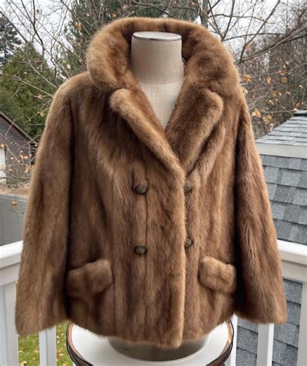 Vintage Mink Jacket, Plush Autumn Haze Brown Mink, Conrad’s Furs, Satin Lined, Buttons, Real Mink Fur, Wedding Jacket - Etsy
