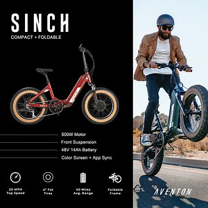7.9K views · 294 reactions |  Let Your Story Unfold  Foldable, portable, storable, powerful, comfortable, and always ready for the journey ahead. ✅ Pedal Assist ✅ 40 Miles Average Range ✅ 4" Fat Tires For A Smooth Ride ✅ Foldable Frame, Pedals, & Handlebars In Stock and Ready to Ship! | Aventon | Facebook