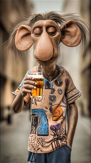 Watch his reaction change! 🍺😝 At first he thinks it is gross, but then the giggles kick in. Have you ever seen a creature get tipsy #laughing #humor #usa | A-i