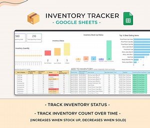 Inventory Tracker Spreadsheet, Google Sheets, Inventory Template Sheet, Inventory Log List, Reseller Inventory Management, Business Tracker - Etsy