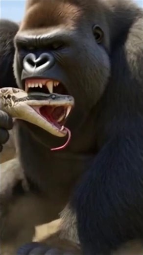Gorilla vs Giant Python: Epic Jungle Battle to the Death🦍🐍Gorilla #Python #GorillaVsPython #Anaconda