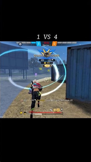1VS4 GAMEPLAY VEDIO😱😱#freefire #garenafreefire #shortvideo
