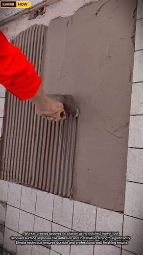 Wall Plaster Grooving Technique Improves Adhesion For Tile Installation