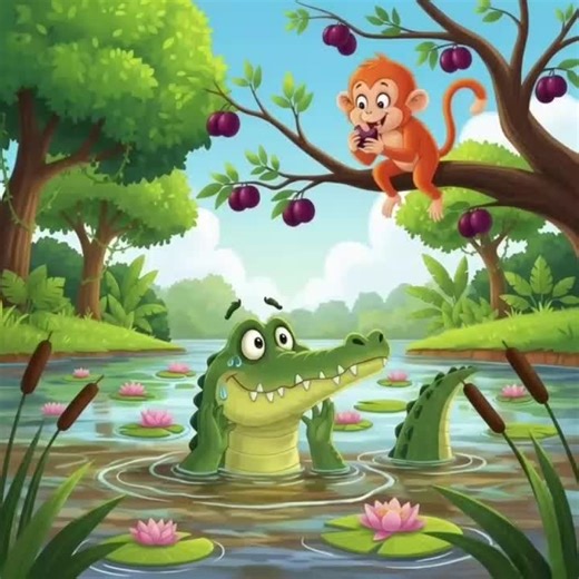 Crocodile 🐊 wants to eat monkey 🐵#100k #foryoupagе #kids #growmyaccount✅♥️♥️♥️ #trend