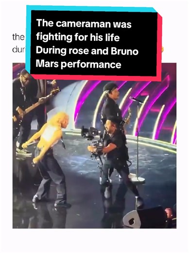 #creatorsearchinsights The cameraman was fighting for his life During rose and Bruno Mars performance #brunomars #rose #grammys #viral