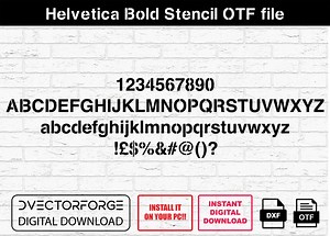 Helvetica Stencil Font: 3 Designs for Cricut & Laser Cutting (digital Download) - Etsy UK