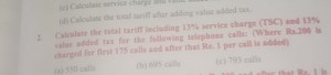 (d) Calculate the total tariff after adding value added tax.2.... | Filo