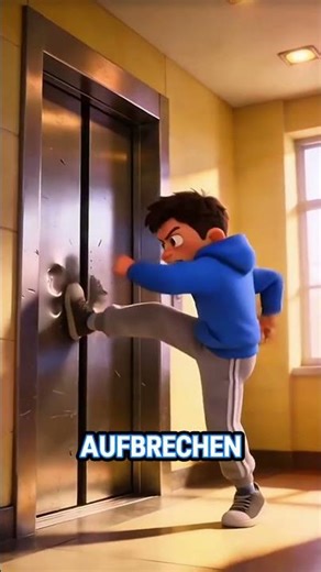 Dangerous mistake with the elevator door 😨 #cartoon #viral