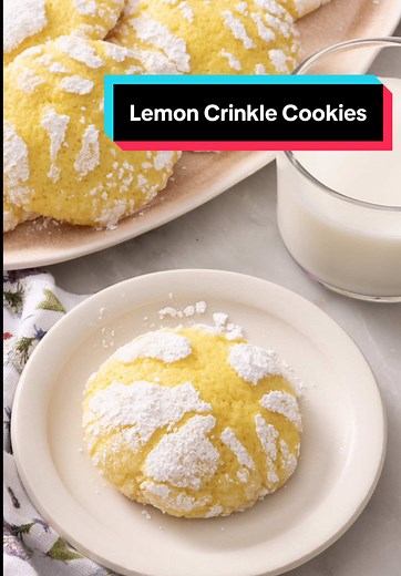 These incredible Lemon Crinkle Cookes are full of zingy lemon flavor and have the perfect balance of a crisp shell with a pillowy soft interior. The secret to the perfect cookie is working the zest into the sugar to release all that flavor! Recipe up on the blog 👉Link in Bio👈#preppykitchen #baker #recipevideo