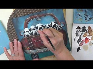 Acrylic Painting Old Red Truck @lonnalamb