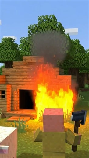 Minecraft Hou burning🔥 #minecraftsurvivalseriesepisode1