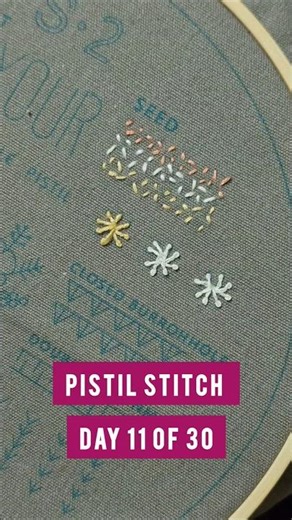 Day 11/30: Pistil Stitch #embroideryshorts #youtubeshorts #pistilstitch