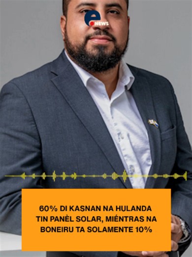 60% di kasnan na Hulanda tin panèl solar, miéntras na Boneiru ta solamente 10%. #energiatv