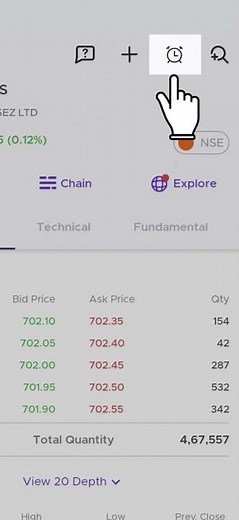 How to set a price alert for a stock on IIFL Markets App?