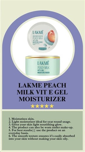 Lakmé Peach Milk Vit‑E Gel Moisturizer | 3 Months Later – Glow Alert!