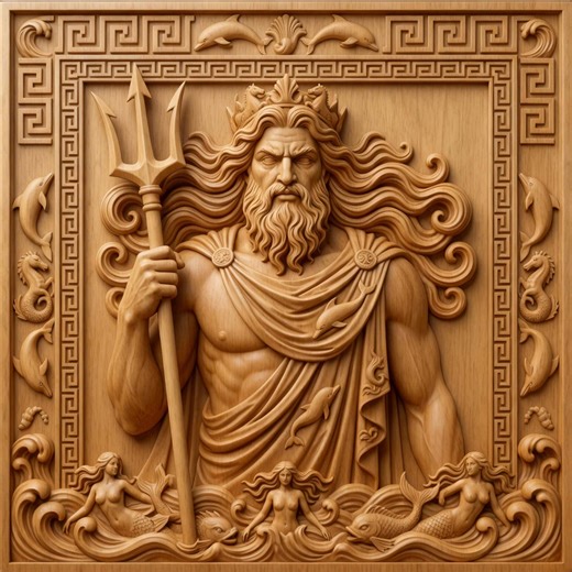 Poseidon STL File,greek God 3D Relief - Etsy