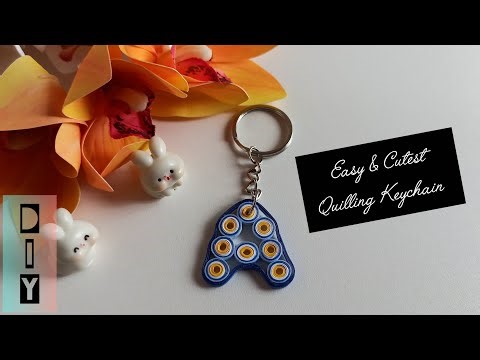 Easy & Cute Quilling Keychain making idea (𝔸)🌈💙