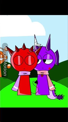 ❤️Raddy x Durple💜~~ 👹 ✨👁️👄👁️✨ Aku sangat menyukai pasangan ini, aku kecanduan ✨🗿 #sprunki