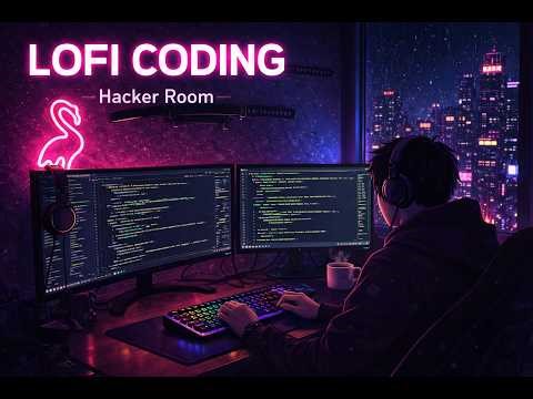 Lofi Coding Beats | Cyberpunk Hacker Room for AI Study (1 Hour)