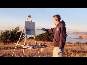 SUNSET plein air OIL PAINTING coastal california
