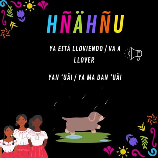 Nueva frase en Hñähñu Muy acorde a estas temporadas mojadas 🫧 Yan 'uäi / está lloviendo Ya ma dan 'uäi / Va a llover #aprendiendootomi #hñahñú #otomi #abuelita #hñahñu #otomí #valledelmezquital #llover