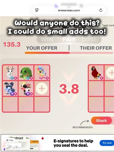 User is squish05285 just comment if you would do it! #trademe #adoptme #trading #adoptmeroblox