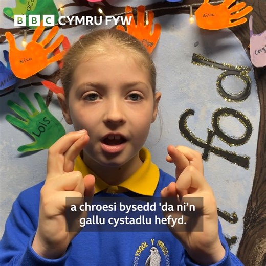 Disgyblion Ysgol y Ffridd yn edrych ymlaen at wahodd Eisteddfod yr Urdd i Ynys Môn 😍 🎶 🏴󠁧󠁢󠁷󠁬󠁳󠁿 | BBC Cymru Fyw