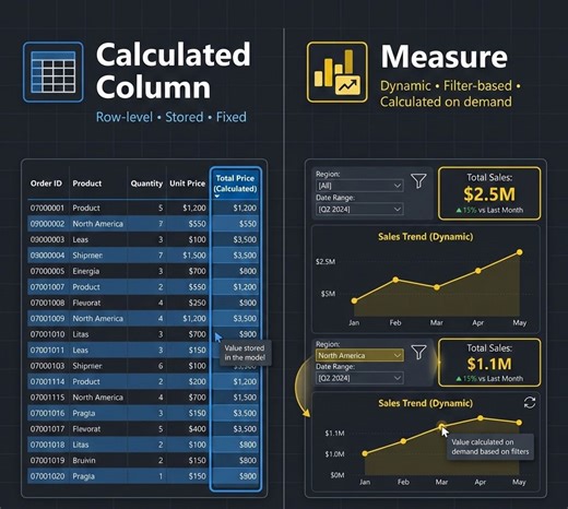 Calculated Column vs Measure in Power BI: A Simple Rule | Keshav Sharma posted on the topic | LinkedIn