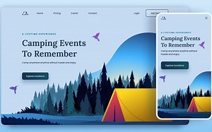 使用HTML、CSS和JavaScript构建响应式露营网站 | 源码下载