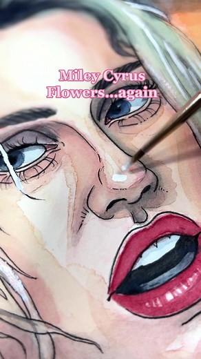 Miley Cyrus Painting Inspired by 'Flowers' Music Video