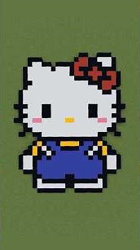 Hello Kitty Pixel Art Speed Build in Minecraft