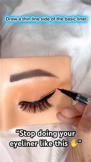 How to Master Graphic Liner ✍️👁️||Practicing on a Fake Face? Satisfying Makeup Practice! 🎨✨#shorts