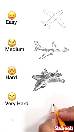 How to draw Airplane ✈️ (Art Levels) #art #airplane #drawing #sketch #shorts #pencildrawing #viral