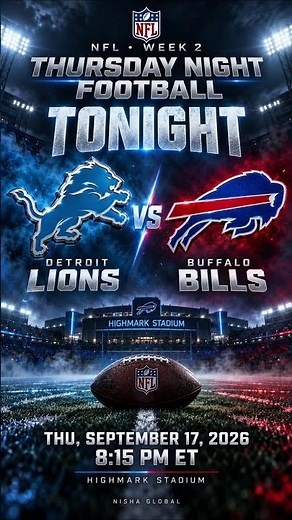 Lions vs Bills TONIGHT! 🏈 NFL Week 2 | Thursday Night Football 2026