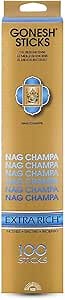 Gonesh - Extra Rich Scented Incense Sticks - Non-Toxic 10” Slow Burn Aromatic Sticks - Nag Champa - 100 Pack