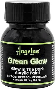 Angelus 1oz Neon Green Glow Paint - Brightest Glow, All-Night Illumination - Non-Toxic, Made in USA - Ideal for Art, Decor, Crafts, and More