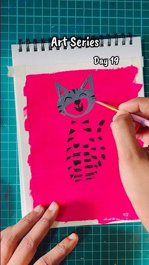 Easy Cat Painting Tutorial for Beginners 🐱Aesthetic Cat Acrylic Painting | Easy Art for Beginners
