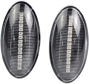 AJHLJ® 2Pcs LED Side Marker Light Turn Signal Lamp Compatible with Suzuki Grand Vitara Vtarai Jimny Swift SX4 S-Cross APV Arena XL7 Alto Fiat Sedici Fender Light (Crystal)