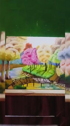 Dreamy Spring Landscape Painting 🌸 Acrylic Scenery Tutorial