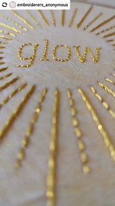 Glow . . . dazzle . . . STITCH! This little monochromatic embroidery is too cute not to share. Stitched out using Dazzle, our 8wt rayon metallic thread. Created by @embroiderers_anonymous (on Instagram) 🤩 #wonderfilwednesday 👇️ORIGINAL POST👇️ Now entering our golden era. ✨✨ Y'all - I'm not sure I'll be able to let this one go... ✨✨ (Floss is @wonderfilspecialtythread dazzle and yes she does 😂). #embroiderersofinstagram #embroidery #embroiderersanonymous #create #craftymom #shine #glow | Wond