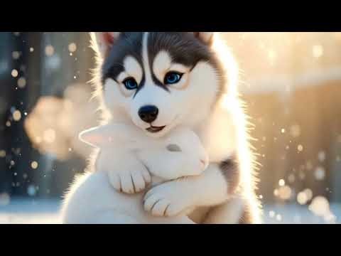A husky helped a very cold rabbit Kindness melts even the coldest heartBe kind every one