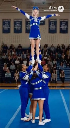 Watch! Ready, Ok! 📣 These cheerleaders hit that stunt. #new #funny #bloopers #suscribe #shorts