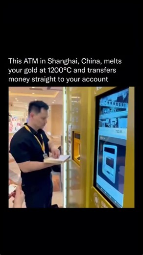Technology | AI on Instagram: "A gold ATM by China’s Kinghood Group accepts gold items over 3 grams with at least 50% purity, melts and assesses them, then deposits the value into a user’s bank account within 30 minutes—no paperwork needed. One user received over ¥36,000 (about $5,000) for a 40-gram necklace, based on live rates from the Shanghai Gold Exchange. As gold prices rise, this machine offers a faster, more transparent way to sell gold than traditional methods. #gold #china #money #tech