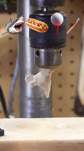 T-Rex tooth vs drill press #dinosaur #satisfying | Noah Klein 614Lyfe