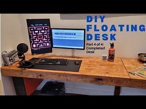 Part 4 of 4 DIY Long Butcher Block Floating Desk - Completed Desk Tour
