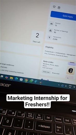 Marketing Internship for Freshers!! #newjobs #freshersrecruitment