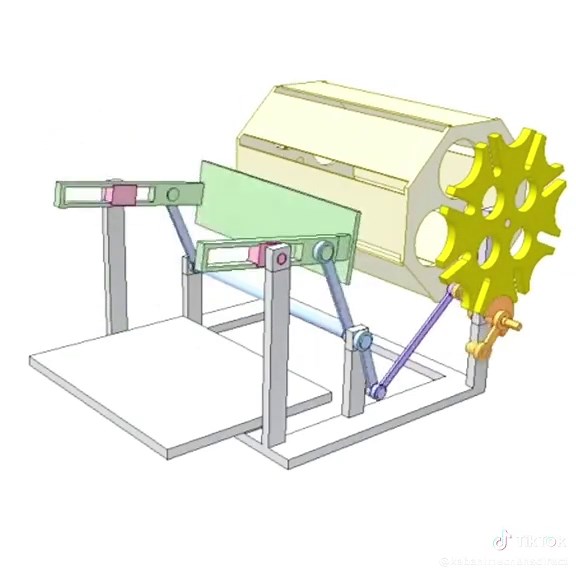 🎯 Converting Rotational Motion into Linear Motion using Linkage Mechanisms This mechanical model demonstrates how linkage-based systems can convert rotational motion into precise linear motion through a series of interconnected arms and joints. The mechanism is a practical application of the classic four-bar linkage or crank-rocker system, commonly used in both industrial and robotic applications. 💡 How it Works The motion starts from a rotating element (e.g., a crank or gear) and is transferr