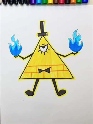 How to Draw Bill Cipher | Gravity Falls |Easy Draw|简笔画｜2022|Triangle|如何画比尔·赛弗|神秘小镇大冒险|2022,easy draw,简笔画,神秘大冒险,美宝,Mabel Pines,Gravity Falls,摇摇猪,Waddles,Bill Cipher,比尔·赛弗,三角形